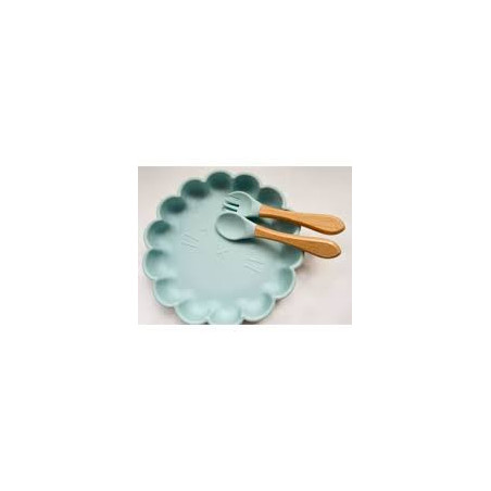 Set repas + couvert pour enfant Bleu