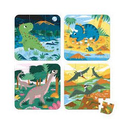 Puzzles Évolutifs Dinosaures - 4 puzzles